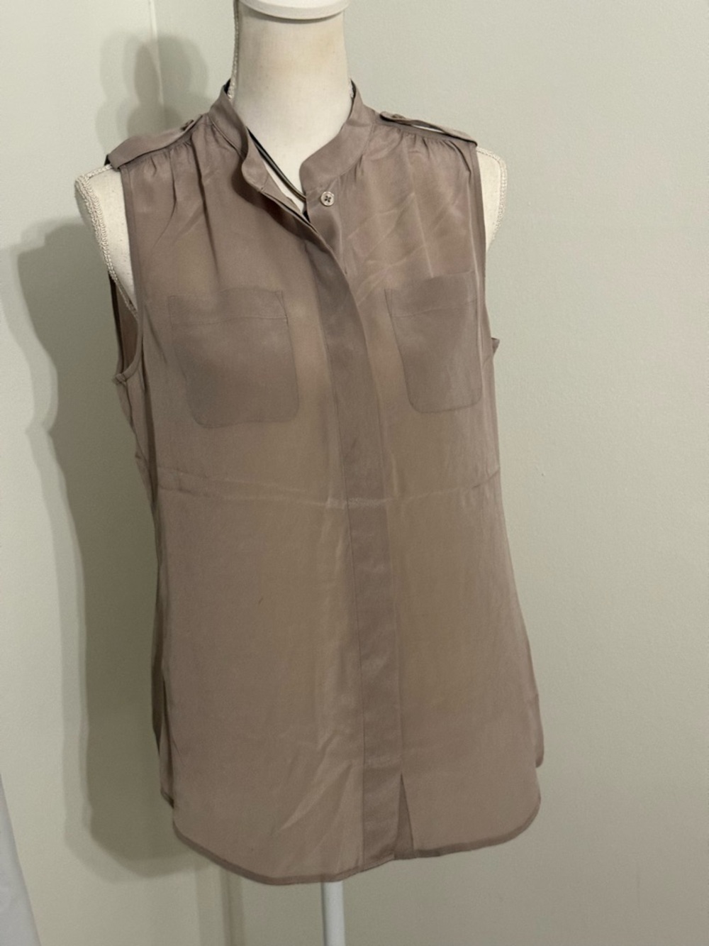 Banana Republic Sleeveless Taupe-Creek Utility Blouse